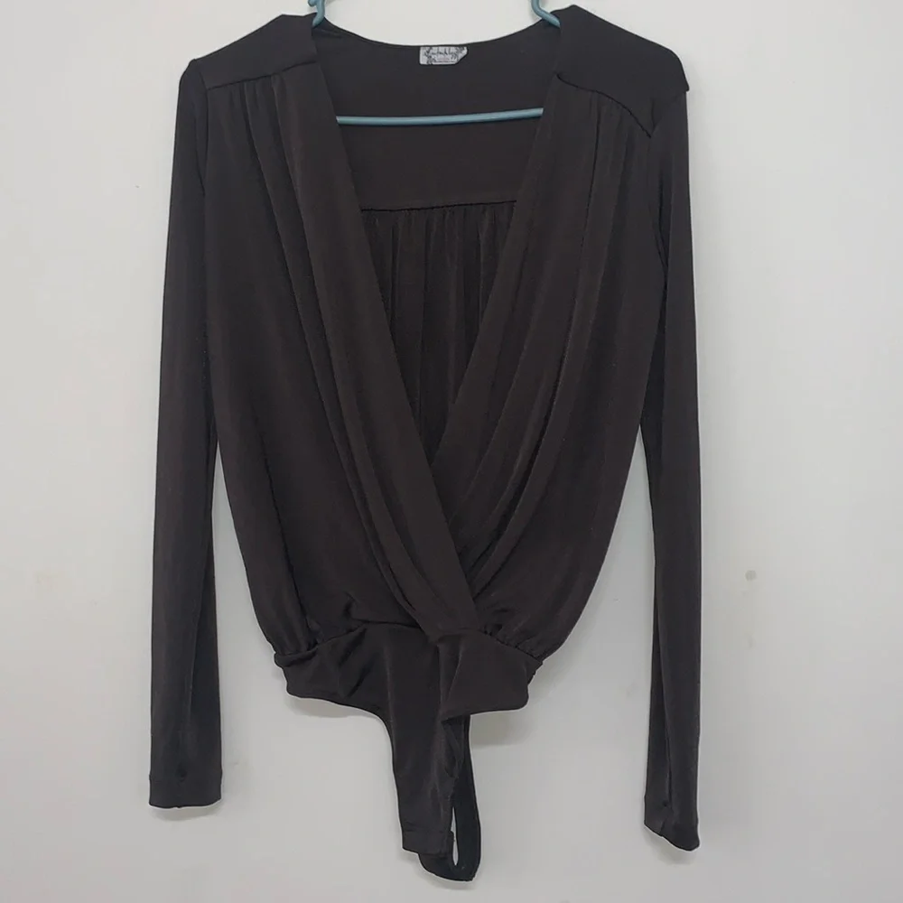 Free People intimatelyTurnt Bodysuit Women’s Size Small Dark Gray - Picture 2 of 10